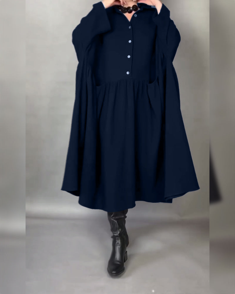 Mikki | Oversized A-Line Dress with Button Collar
