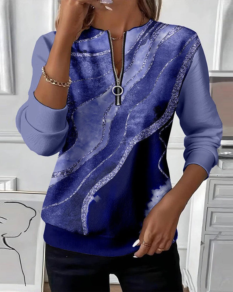 Lake | Half-Zip Sweatshirt with Vintage Print