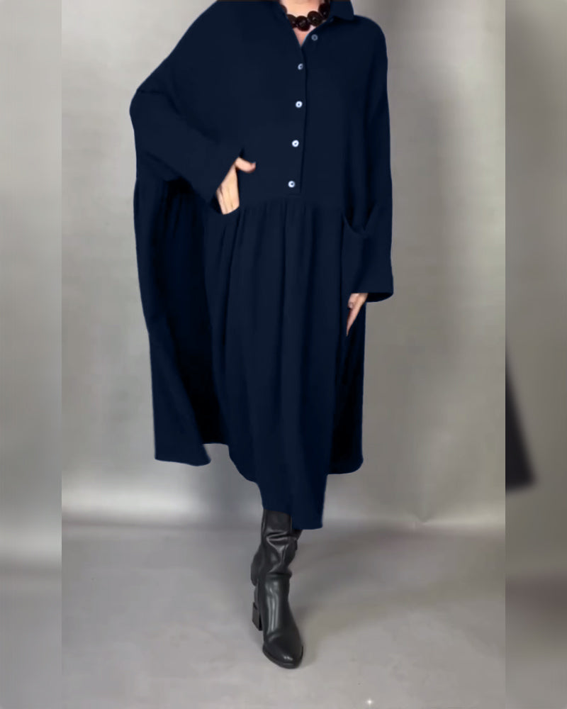 Mikki | Oversized A-Line Dress with Button Collar