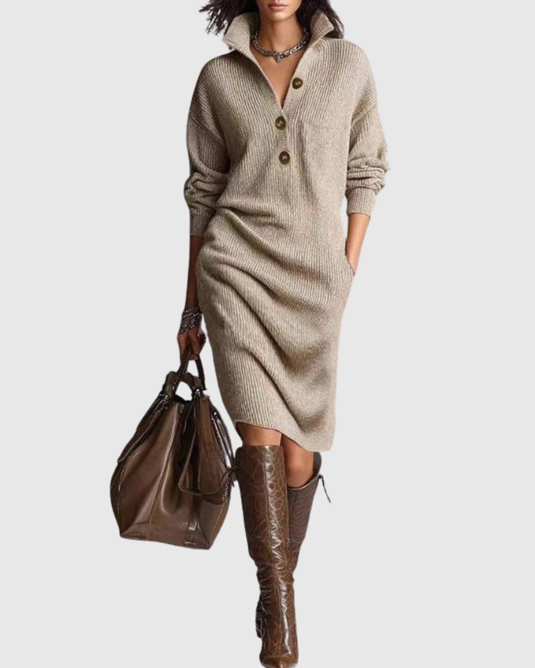 Corinna | Cozy Winter Midi Dress
