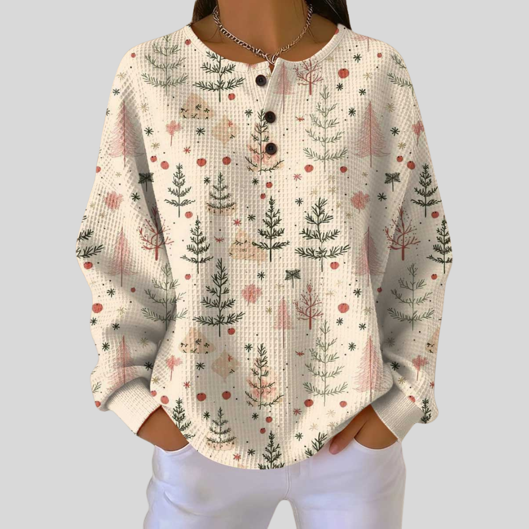 Saranna | Festive Button-up Christmas Sweater