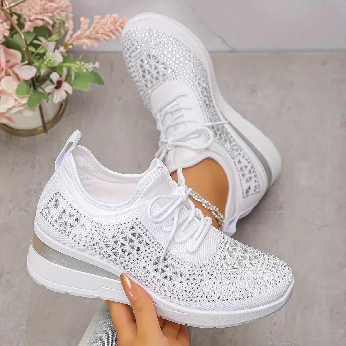 Romee | Orthopedic Sneakers with Sparkling Rhinestones