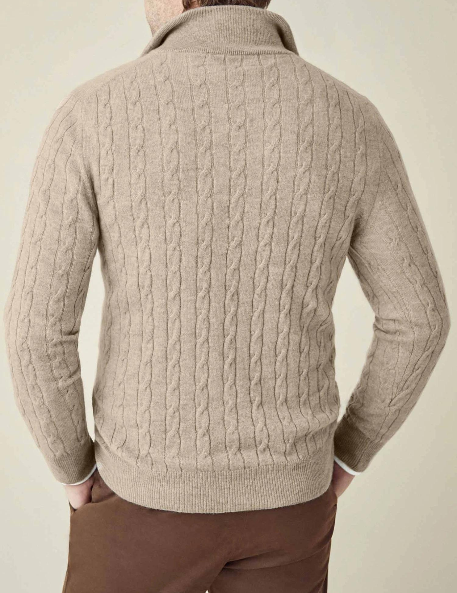 Aslan | Cable Knit Zipper Sweater