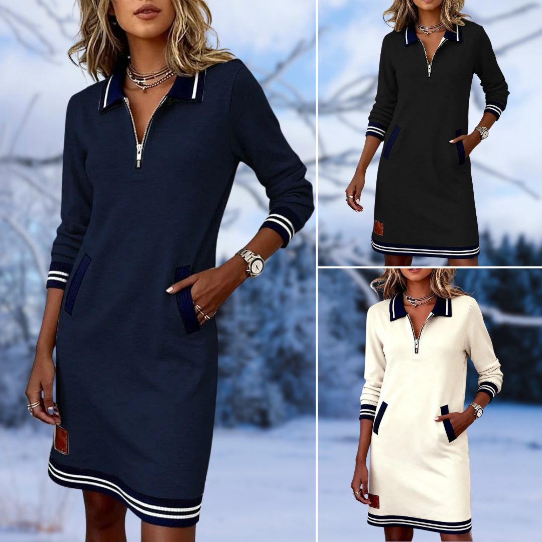 Chic Long Sleeve Cotton Dress