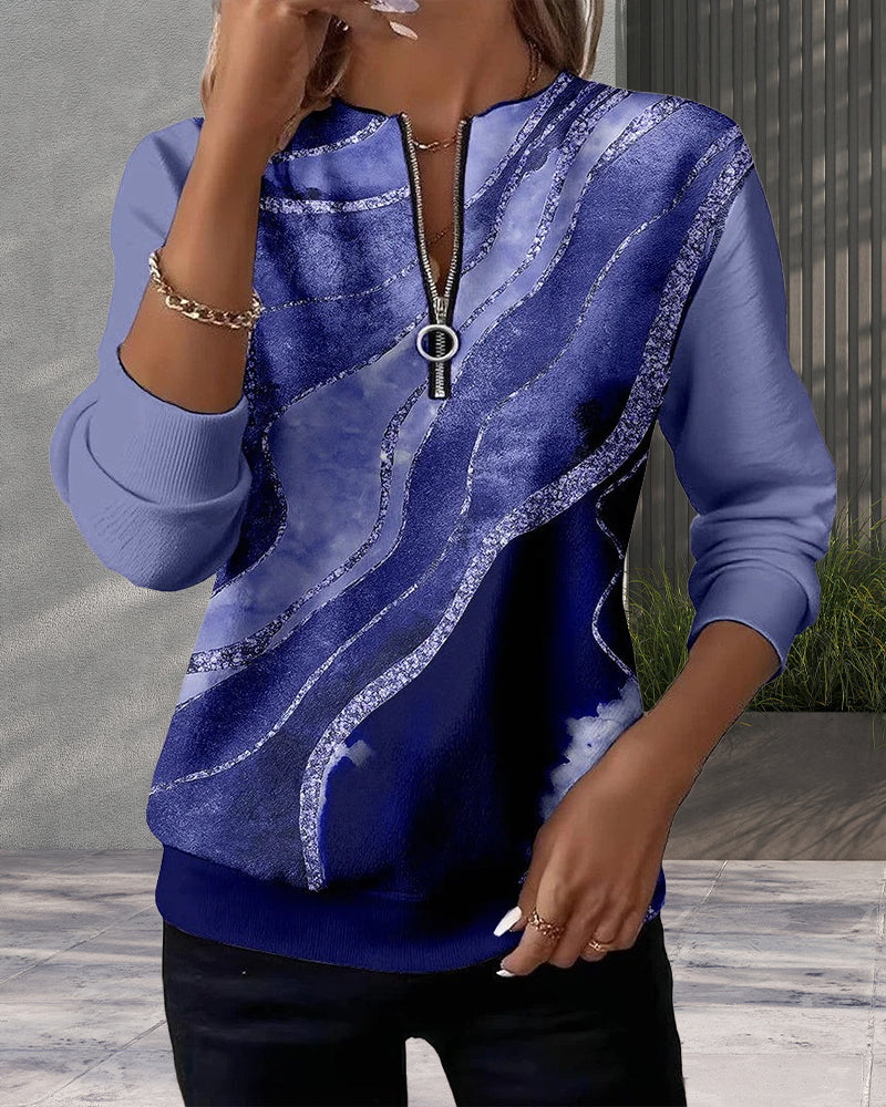 Lake | Half-Zip Sweatshirt with Vintage Print