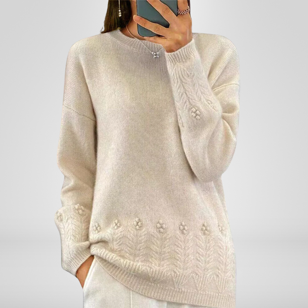 Jackalyn | Scandinavian Floral Knit Sweater