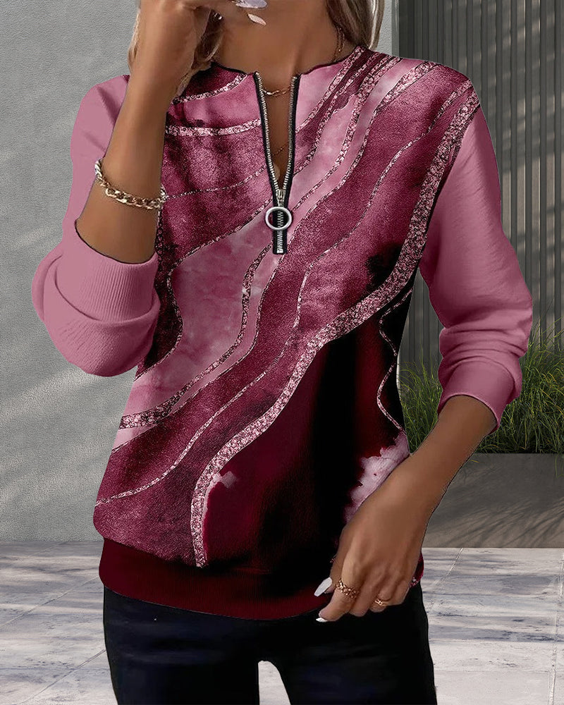 Lake | Half-Zip Sweatshirt with Vintage Print