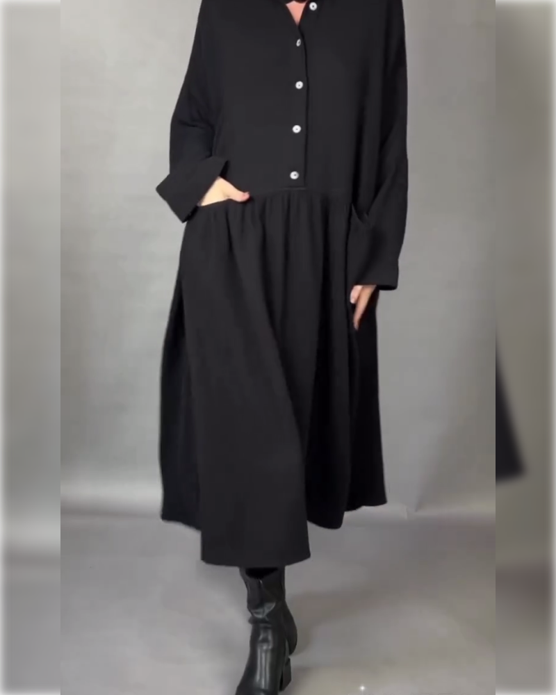 Mikki | Oversized A-Line Dress with Button Collar