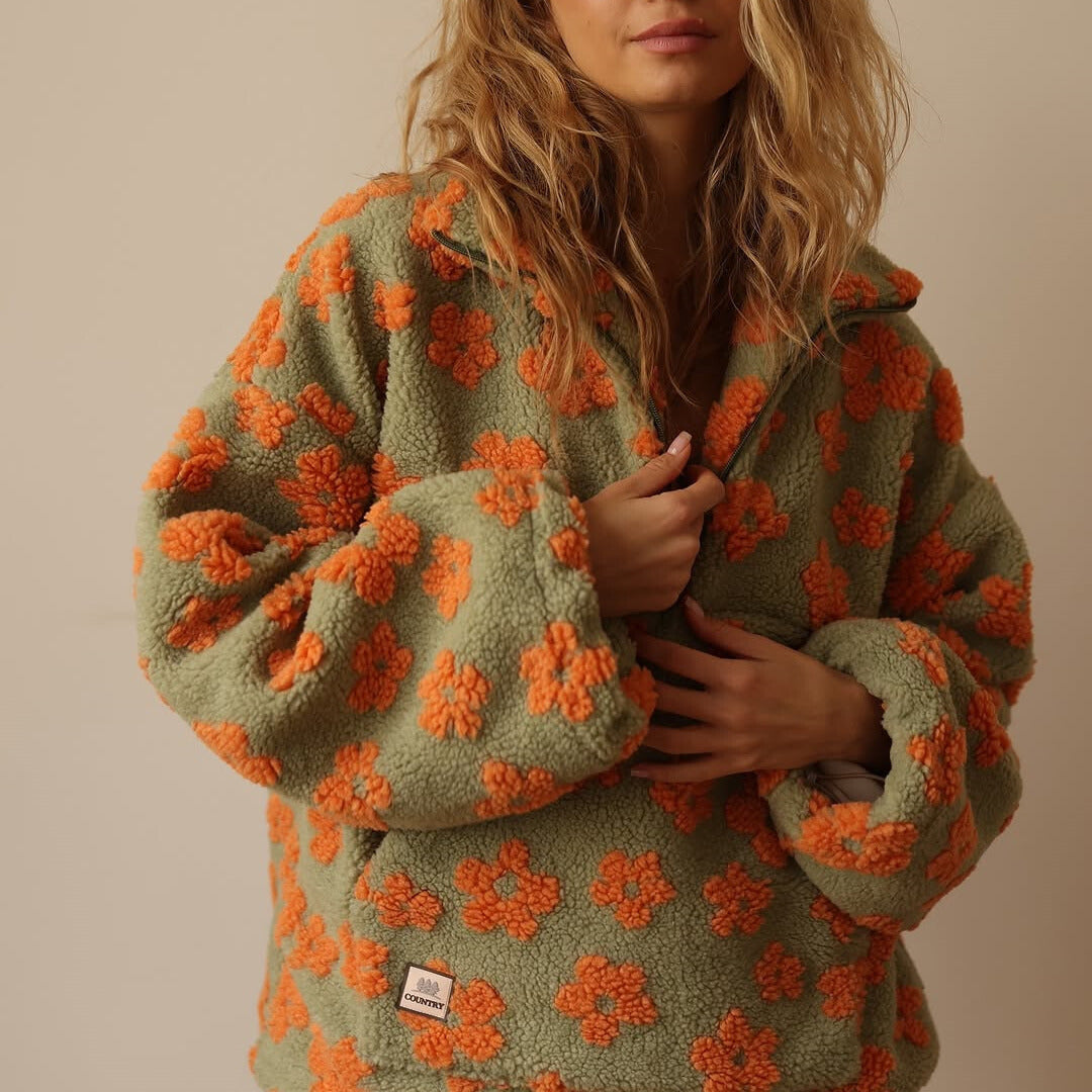 Devin | Floral Softness Fleece Jacket