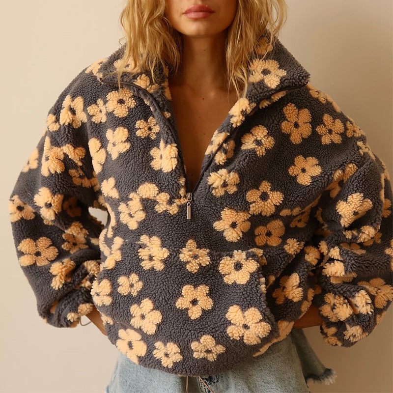 Devin | Floral Softness Fleece Jacket