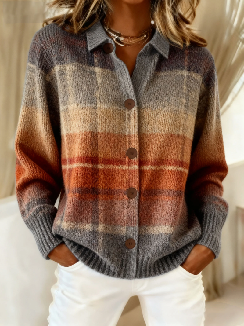 Willow | Checkered Blouse with Autumnal Tones