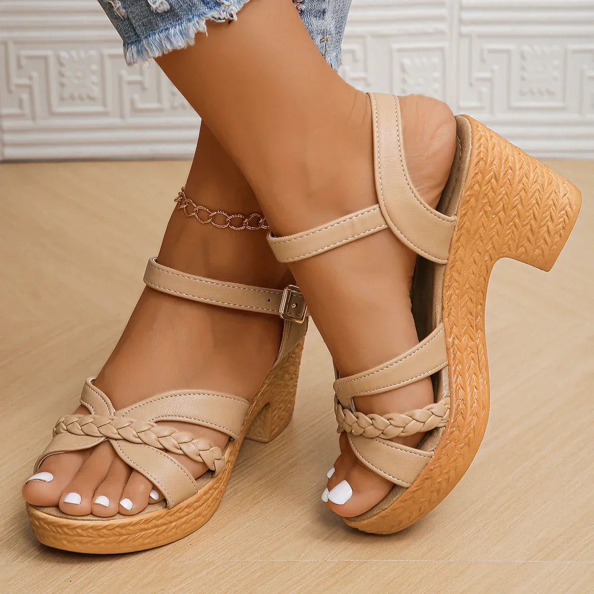 Osleen | Braided High Heels Sandals