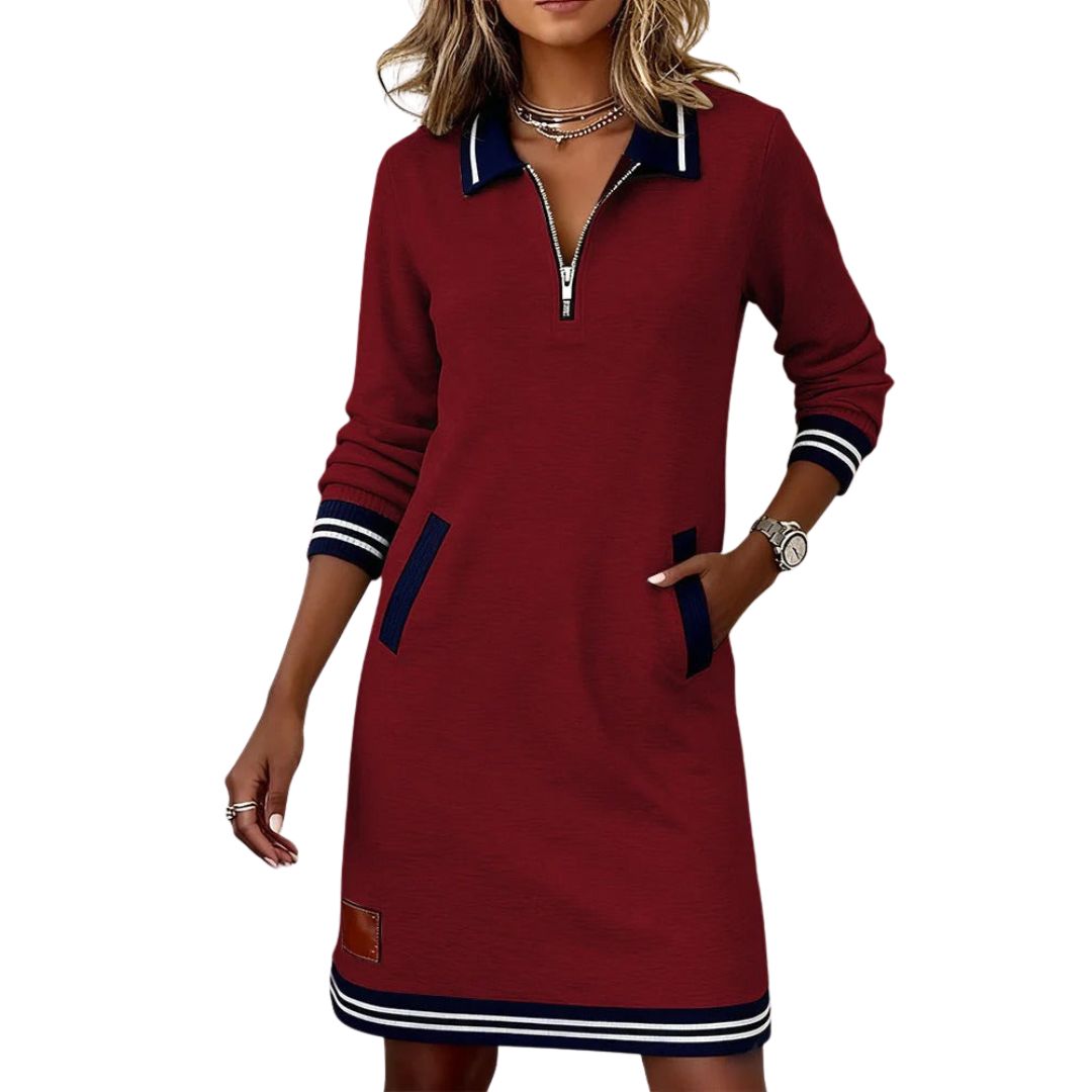 Chic Long Sleeve Cotton Dress