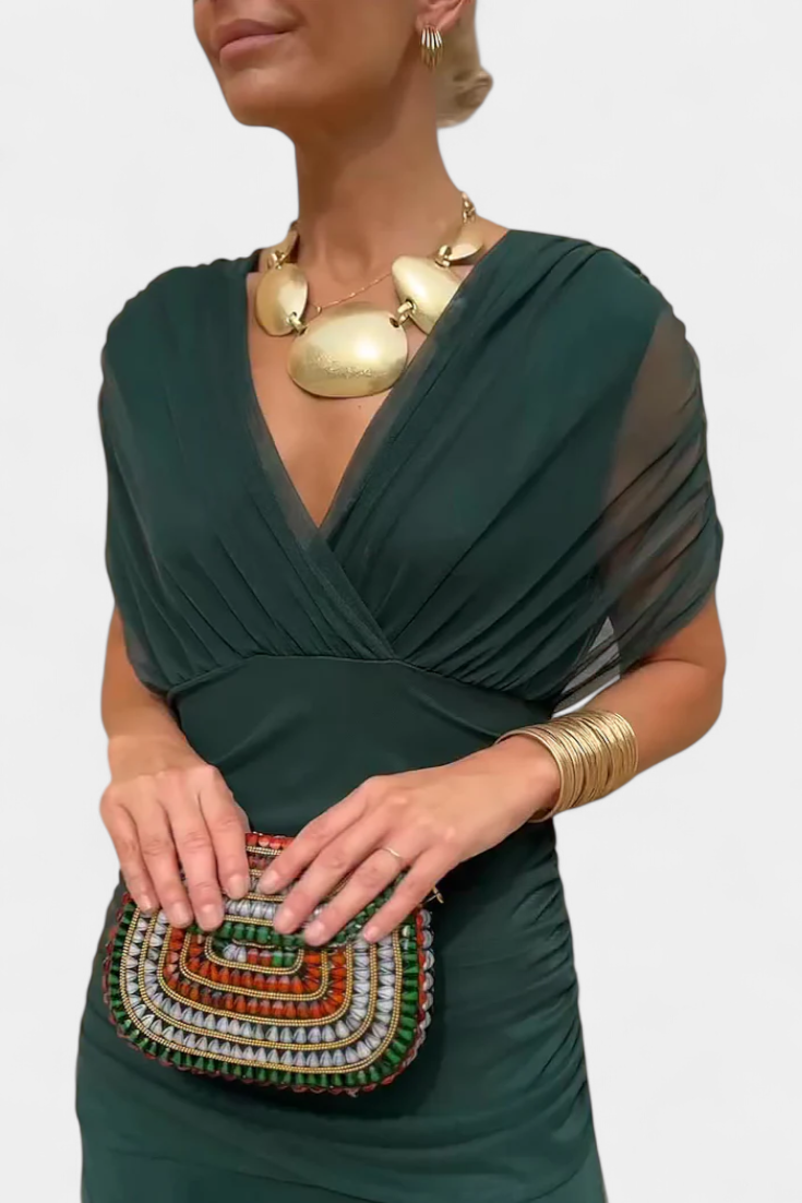 Helodia | Elegant Dress With V-Neckline